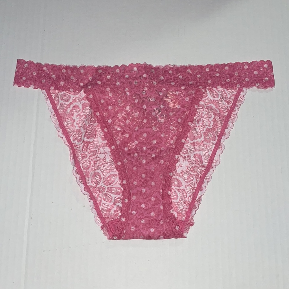 NWT Victoria Secret Panty - Pink & White - Size L - Picture 5 of 10